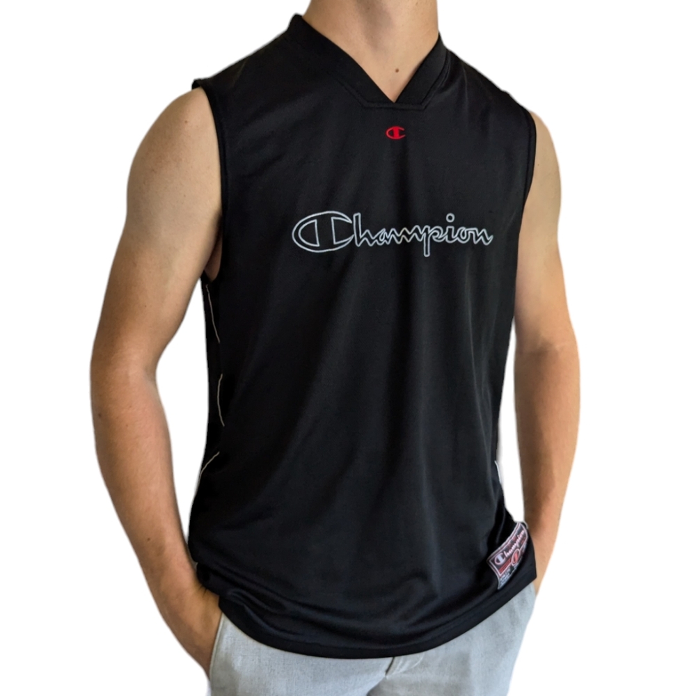 Champion muscle tank top black basketball style size M